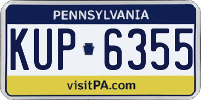 PA license plate KUP6355