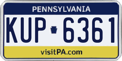 PA license plate KUP6361