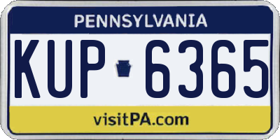 PA license plate KUP6365