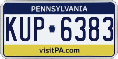 PA license plate KUP6383