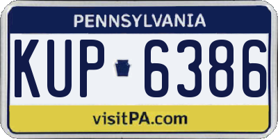 PA license plate KUP6386