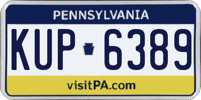 PA license plate KUP6389