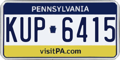 PA license plate KUP6415