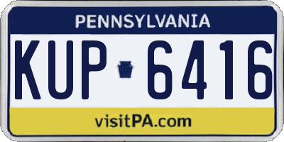 PA license plate KUP6416