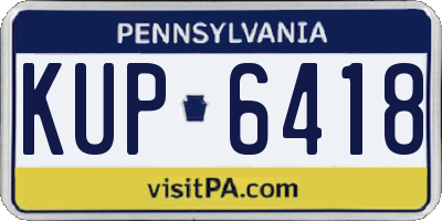 PA license plate KUP6418