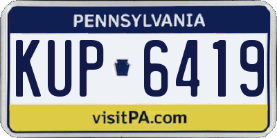 PA license plate KUP6419