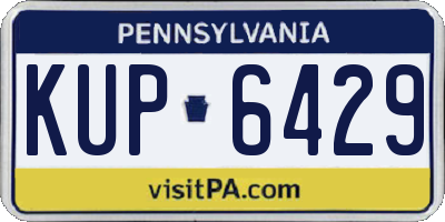 PA license plate KUP6429