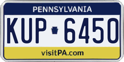 PA license plate KUP6450