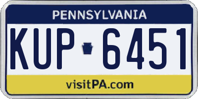 PA license plate KUP6451