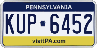 PA license plate KUP6452