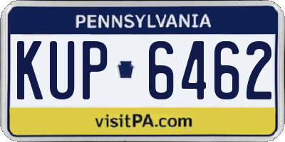 PA license plate KUP6462