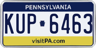 PA license plate KUP6463