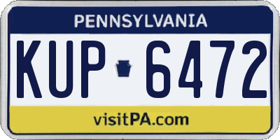 PA license plate KUP6472