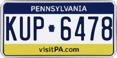 PA license plate KUP6478