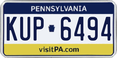 PA license plate KUP6494