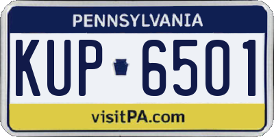 PA license plate KUP6501