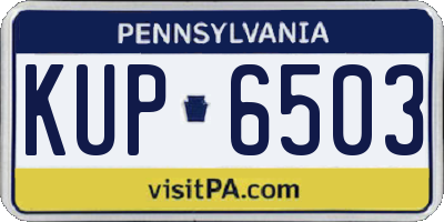 PA license plate KUP6503