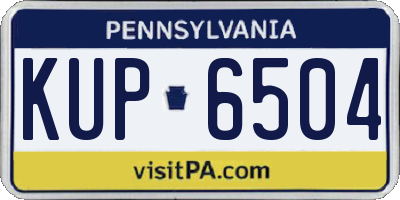 PA license plate KUP6504
