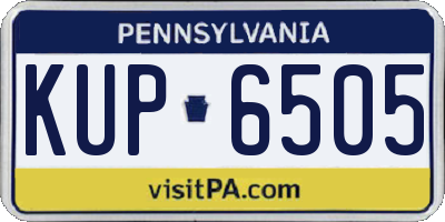 PA license plate KUP6505