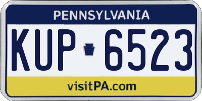 PA license plate KUP6523
