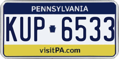 PA license plate KUP6533