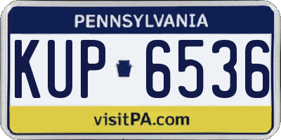 PA license plate KUP6536