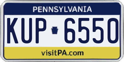 PA license plate KUP6550
