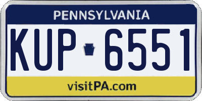 PA license plate KUP6551