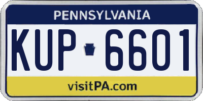 PA license plate KUP6601