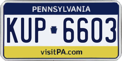 PA license plate KUP6603