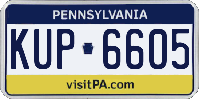 PA license plate KUP6605