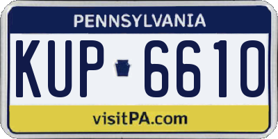 PA license plate KUP6610