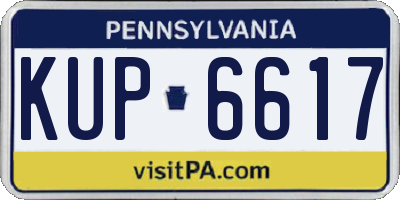 PA license plate KUP6617