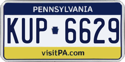 PA license plate KUP6629