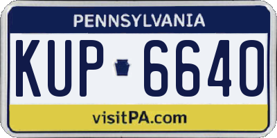 PA license plate KUP6640