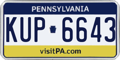 PA license plate KUP6643