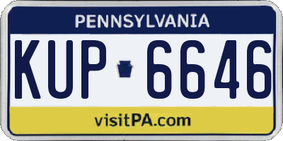 PA license plate KUP6646