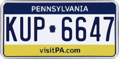 PA license plate KUP6647