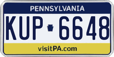 PA license plate KUP6648