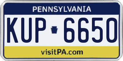 PA license plate KUP6650