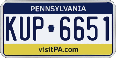 PA license plate KUP6651