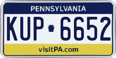PA license plate KUP6652