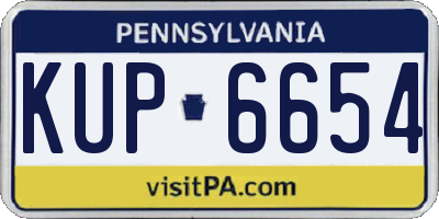 PA license plate KUP6654