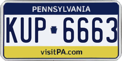 PA license plate KUP6663