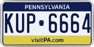 PA license plate KUP6664