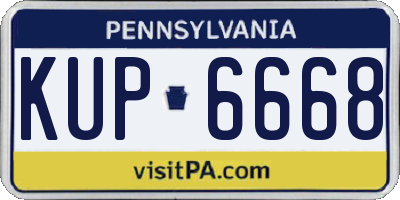 PA license plate KUP6668