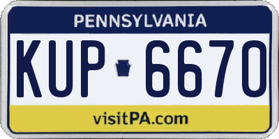 PA license plate KUP6670