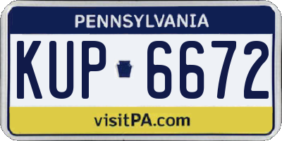 PA license plate KUP6672