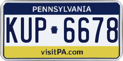 PA license plate KUP6678