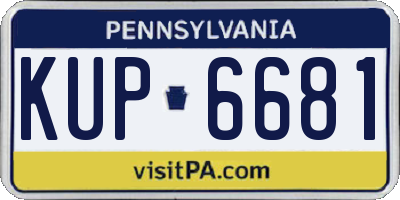 PA license plate KUP6681